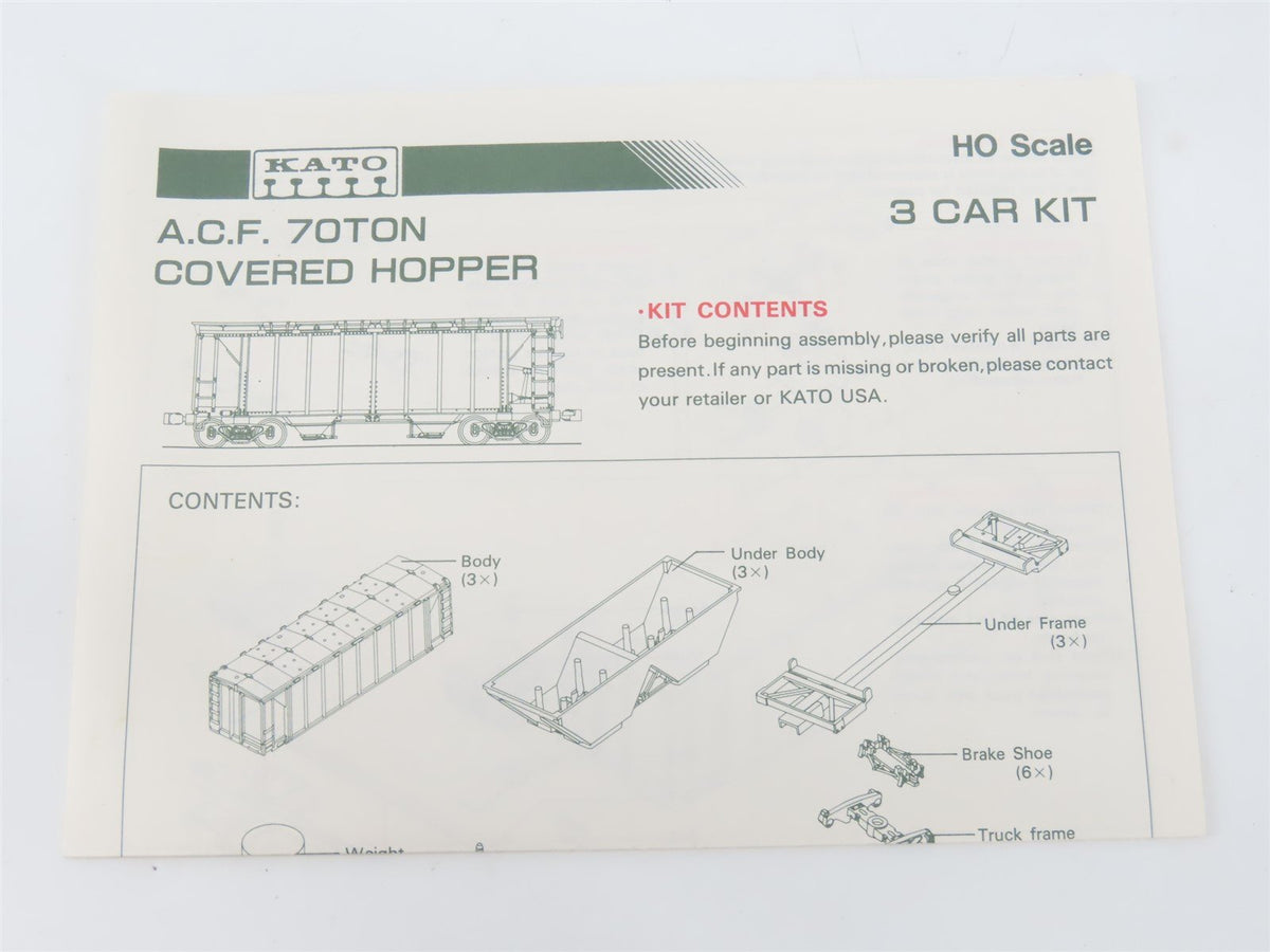 HO Scale Kato 38-0103 SSW Cotton Belt 70-Ton Covered Hopper 3-Pack Kit