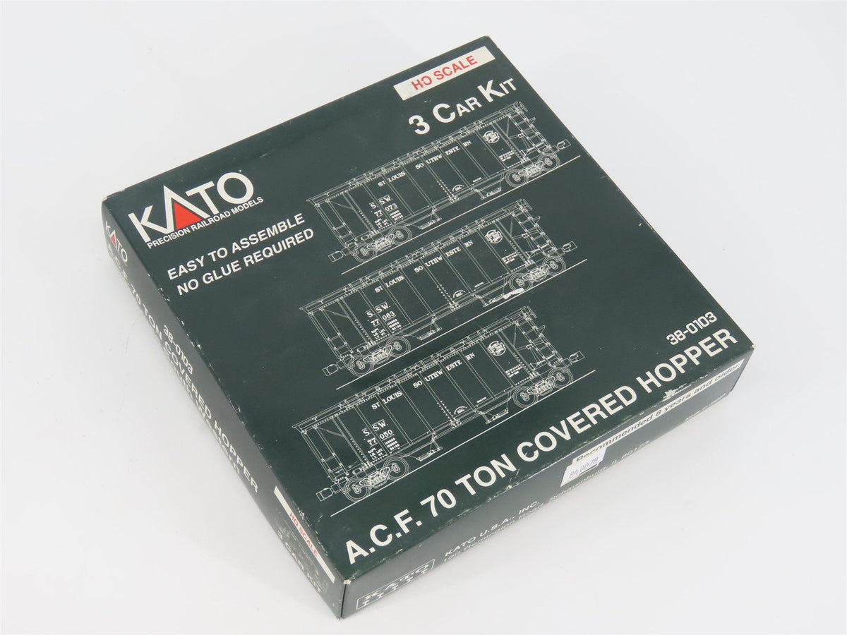 HO Scale Kato 38-0103 SSW Cotton Belt 70-Ton Covered Hopper 3-Pack Kit