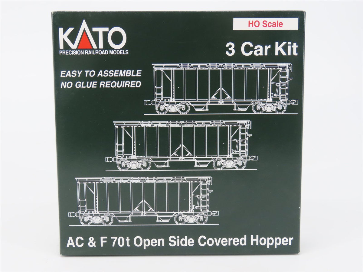 HO Scale Kato 38-0205 WAB Wabash 70-Ton Covered Hopper 3-Pack Kit