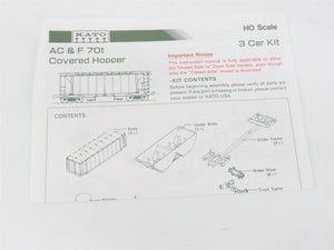HO Scale Kato 38-0205 WAB Wabash 70-Ton Covered Hopper 3-Pack Kit
