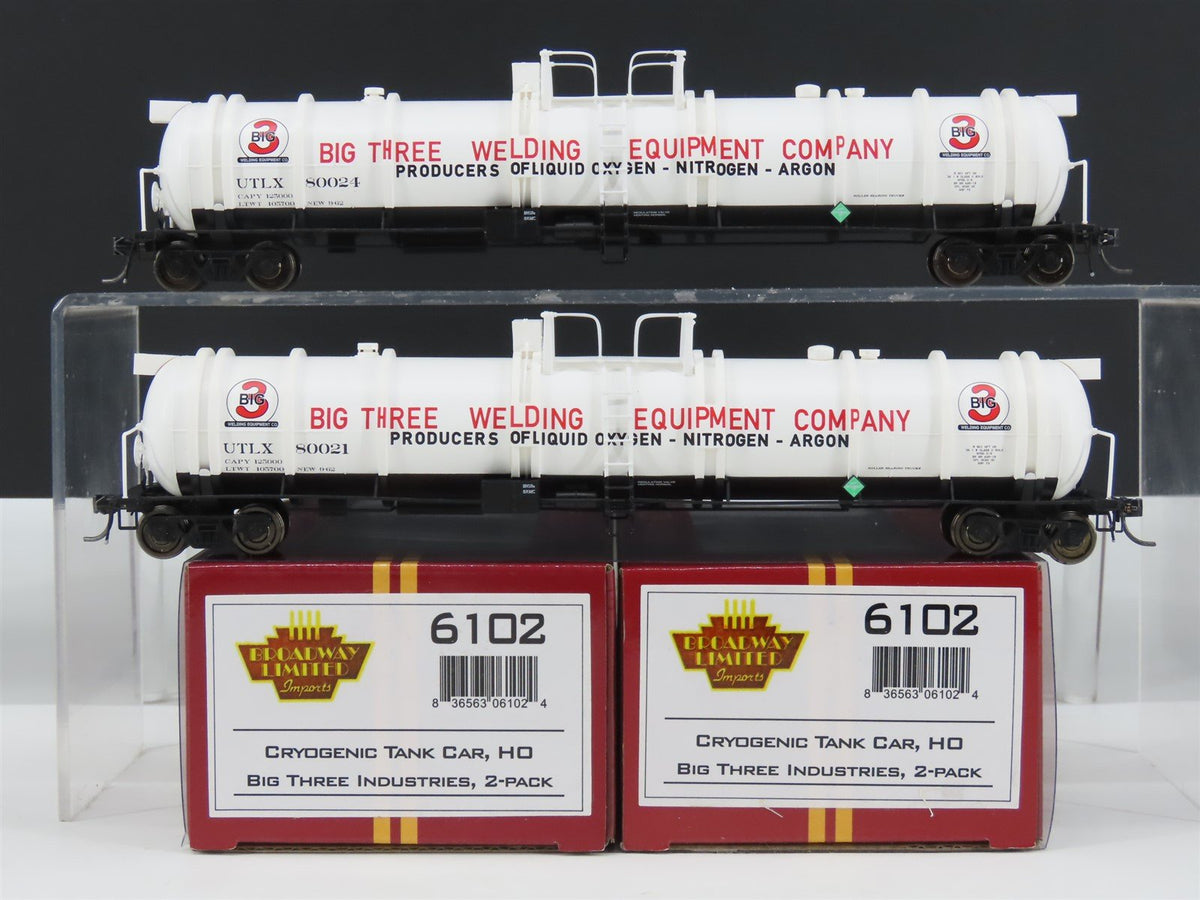 HO Broadway Limited BLI 6102 UTLX Big Three Industry Cryogenic Tankcar 2-Pack