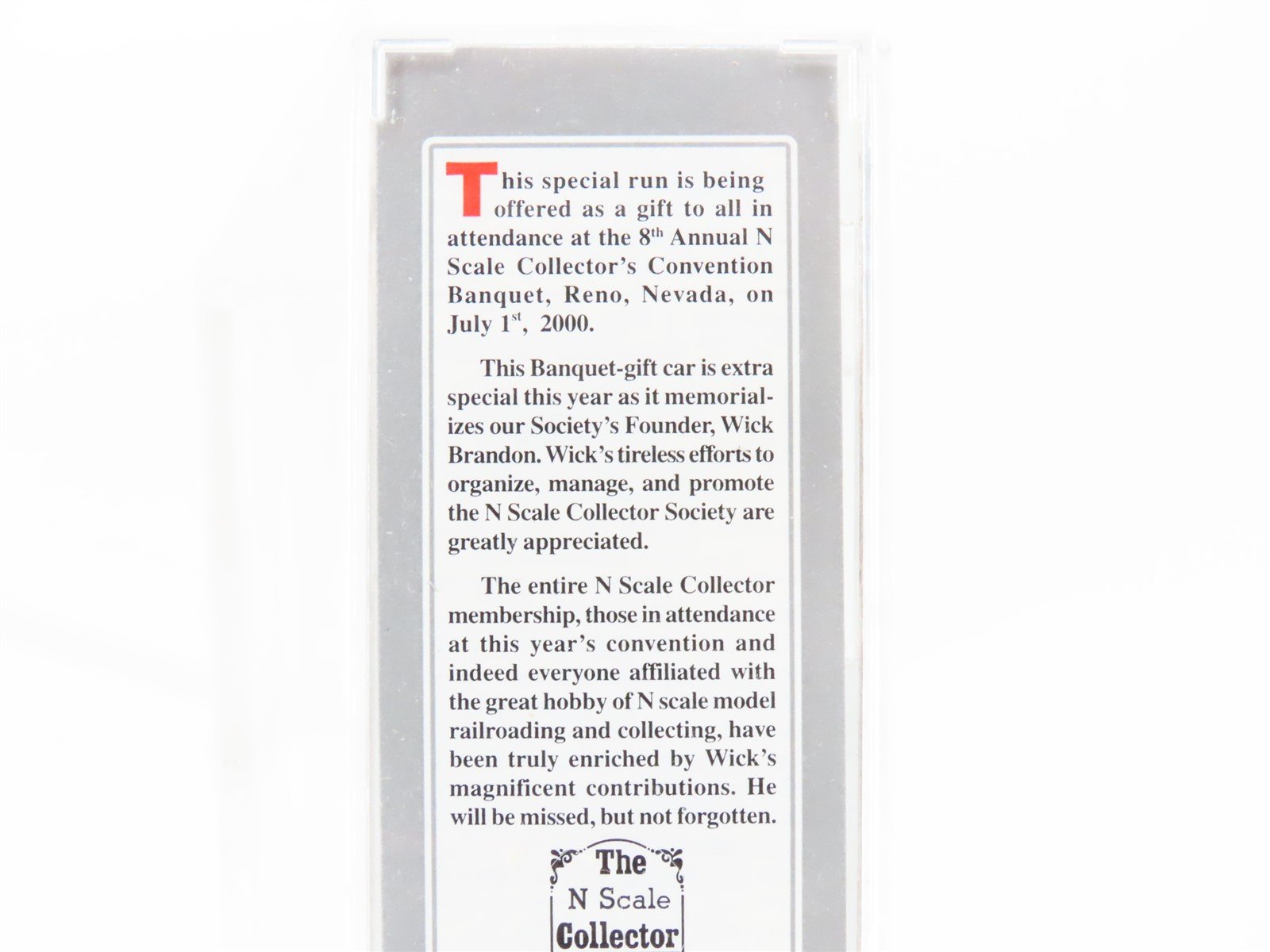 N Micro-Trains MTL Special Run NSC N Scale Collector Wick Brandon Boxcar 2000