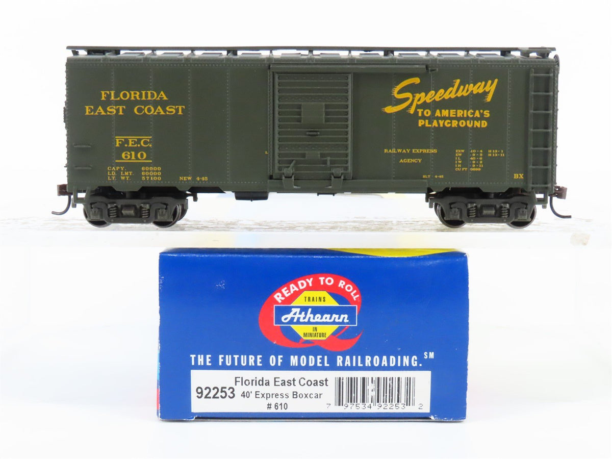 HO Scale Athearn 92253 FEC Florida East Coast 40&#39; Express Boxcar #610