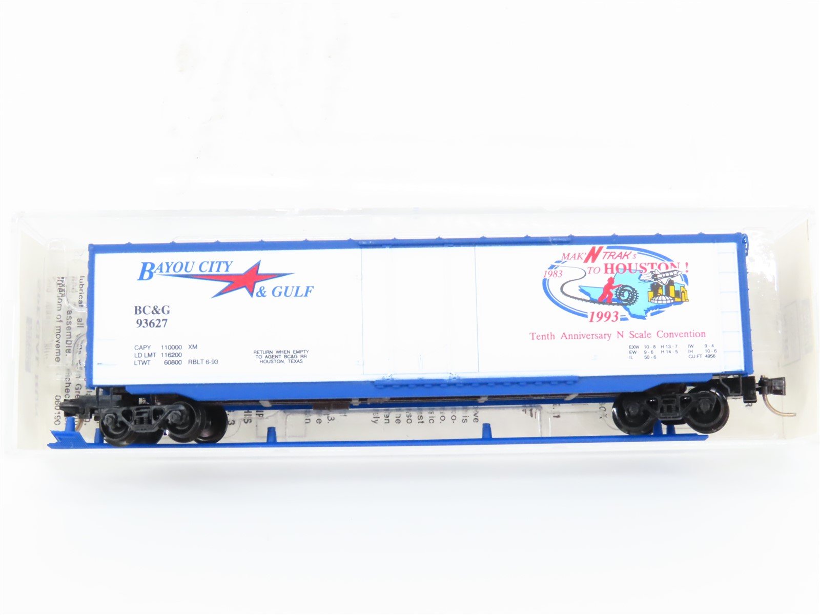N Micro-Trains MTL Special Run N-Trak BC&G Bayou City & Gulf Boxcar #93627