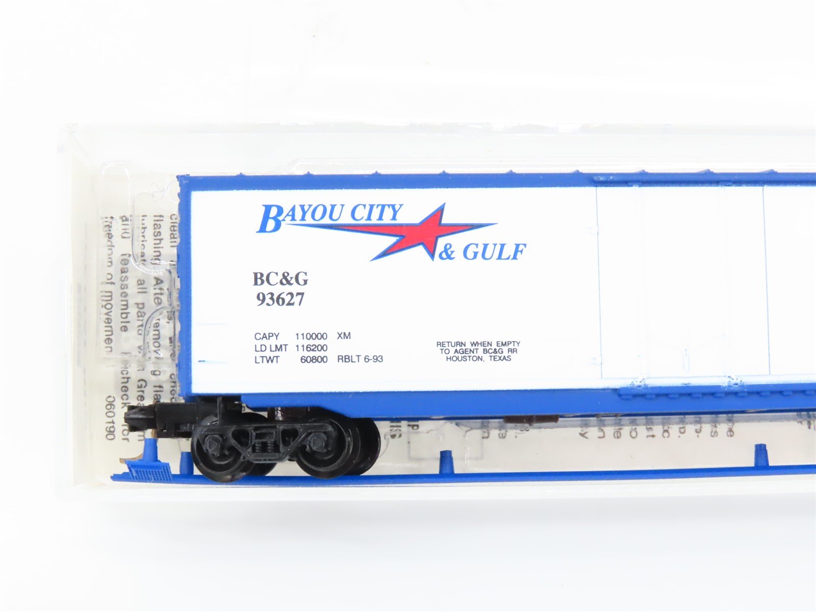 N Micro-Trains MTL Special Run N-Trak BC&G Bayou City & Gulf Boxcar #93627