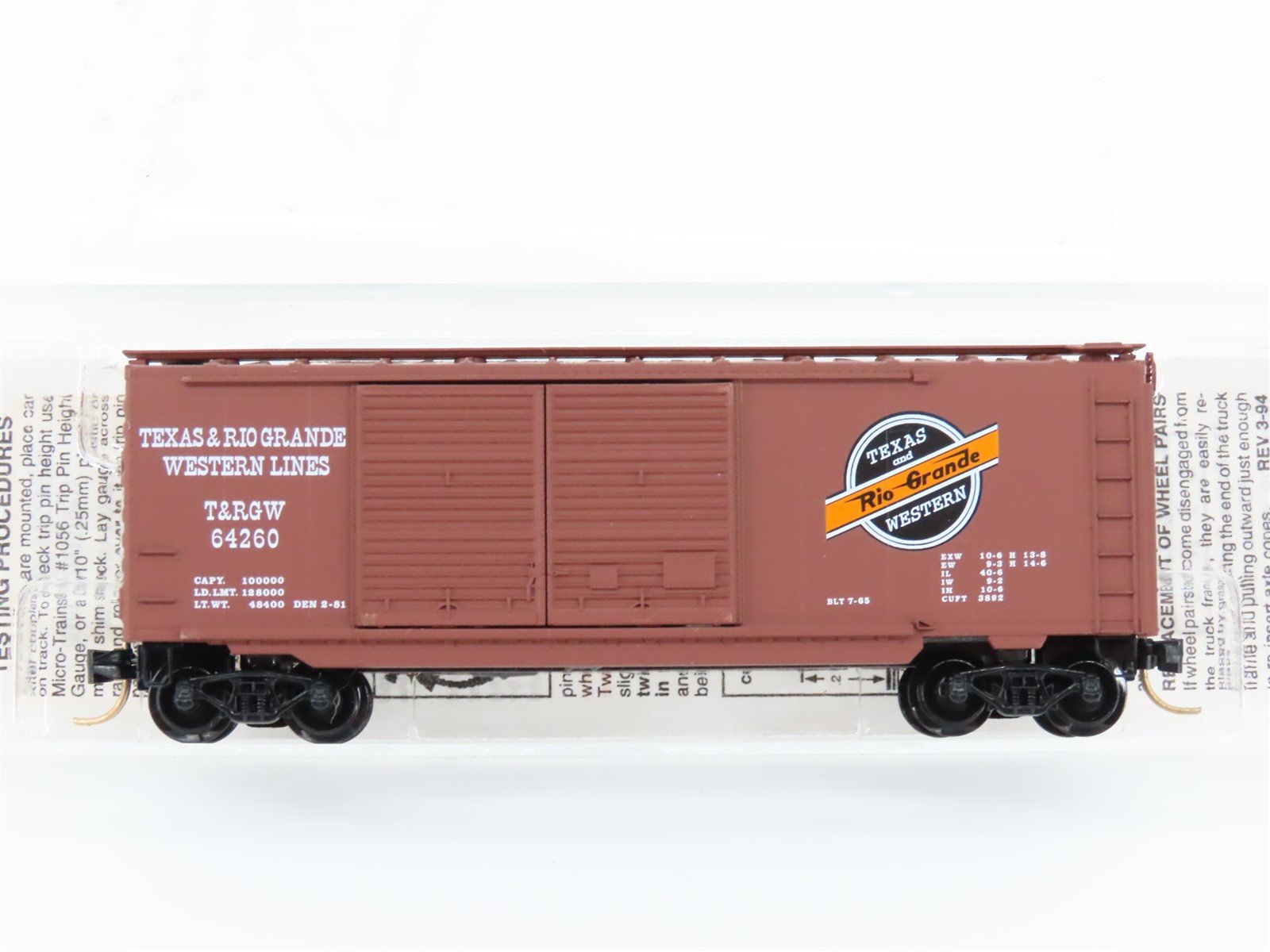 N Scale Micro-Trains MTL Special Run Heritage T&RGW Rio Grande Boxcar 64260