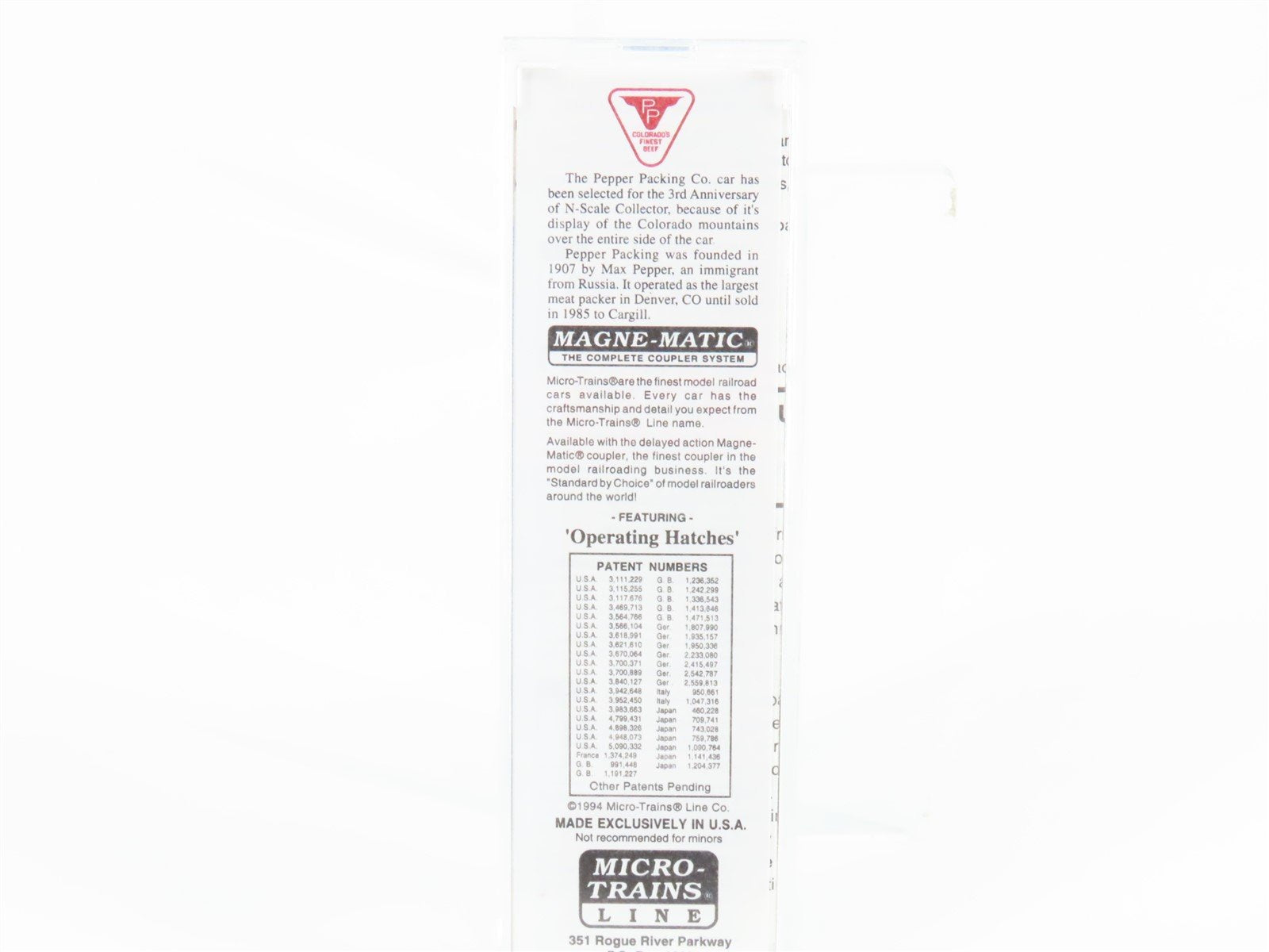 N Micro-Trains MTL NSC Special Run Pepper Packing 3rd Anniversary Reefer #1994