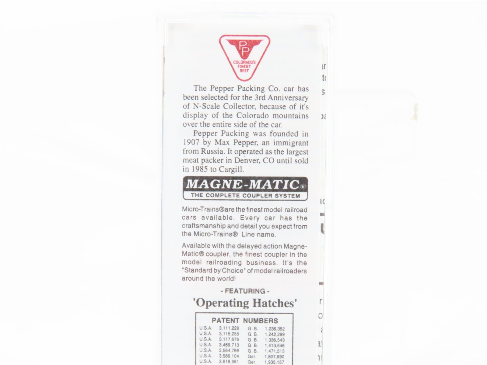 N Micro-Trains MTL NSC Special Run Pepper Packing 3rd Anniversary Reefer #1994