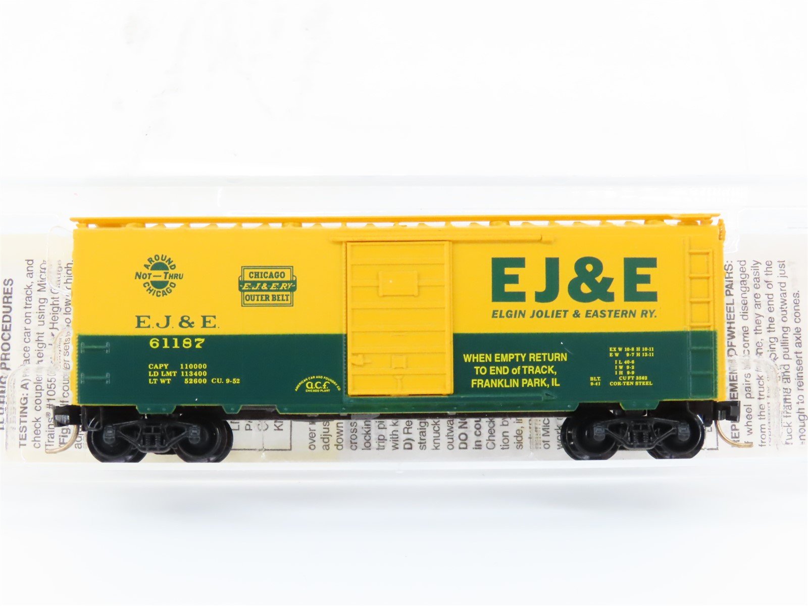 N Scale Micro-Trains MTL Special Run EJ&E Chicago Outer Belt Boxcar 61187