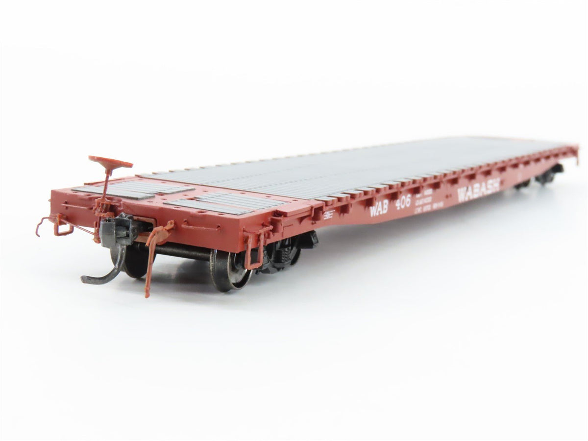 HO Scale Tanget 11015-01 WAB Wabash &quot;Original 56&quot; 60&#39; Early Flatcar #406