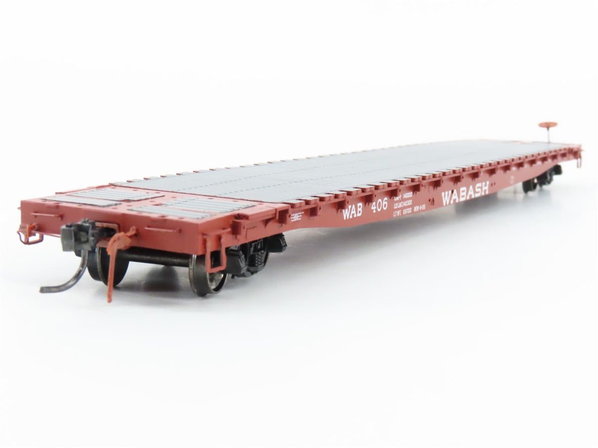 HO Scale Tanget 11015-01 WAB Wabash &quot;Original 56&quot; 60&#39; Early Flatcar #406