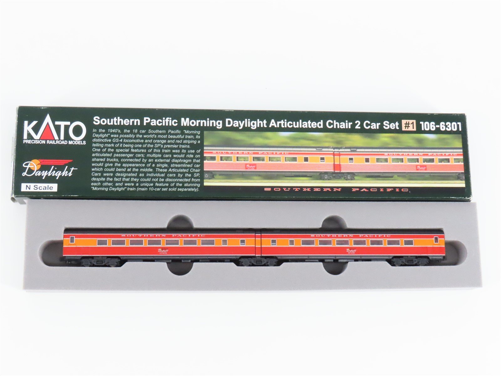 N KATO 106-6301 SP Morning Daylight 2-Car Articulated Chair Passenger Set #1