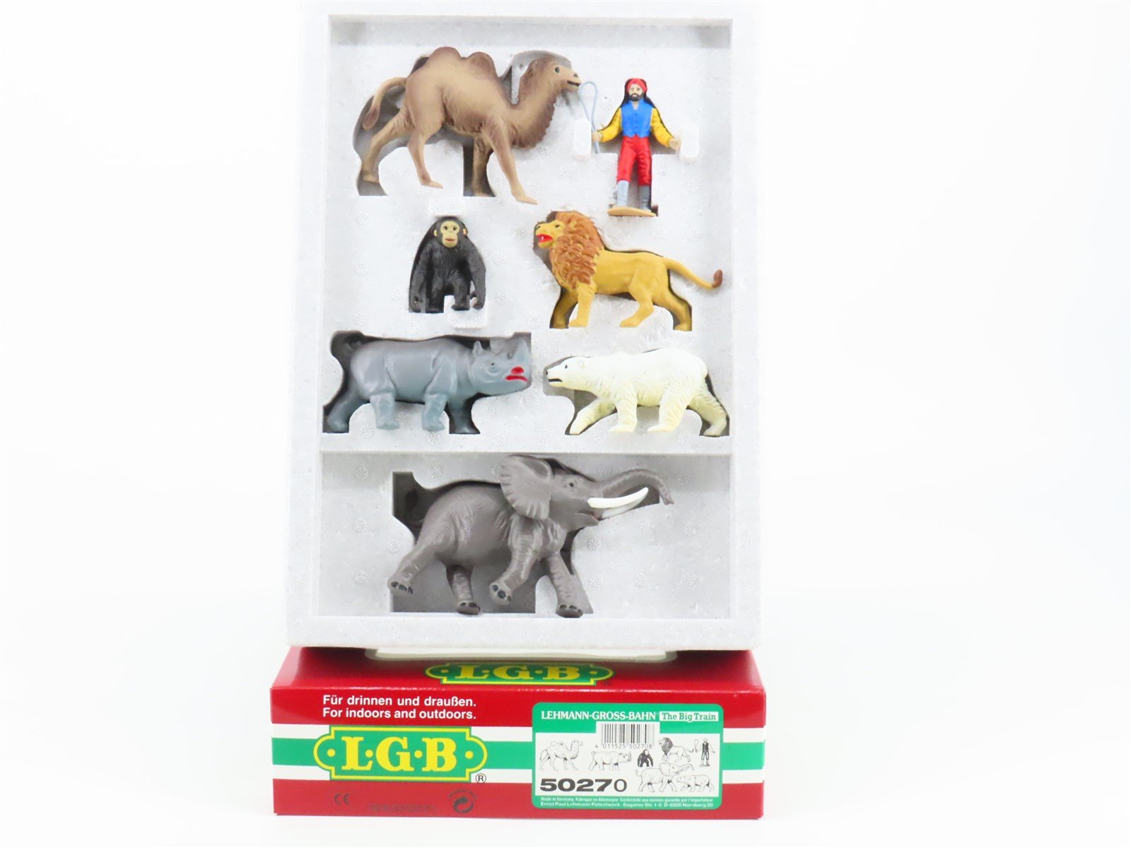 G Scale LGB 50270 Circus Animals & Trainer Figures 7-Piece Set