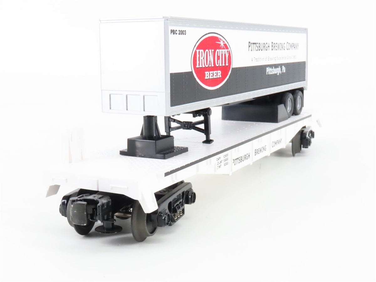 O Gauge 3-Rail MTH 30-76110 Pittsburgh Brewing Flatcar No# Iron City Trailer