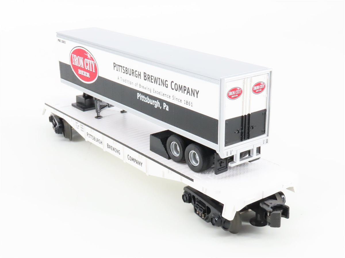 O Gauge 3-Rail MTH 30-76110 Pittsburgh Brewing Flatcar No# Iron City Trailer