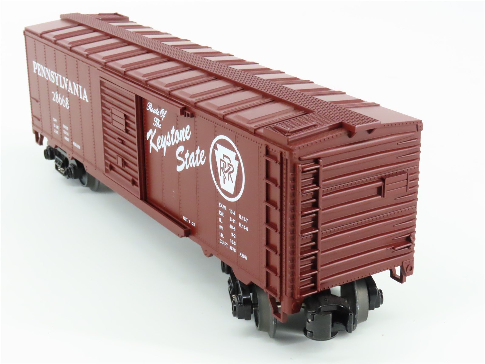 O Gauge 3-Rail MTH Rugged Rails 33-7403 PRR Keystone State Boxcar #28668