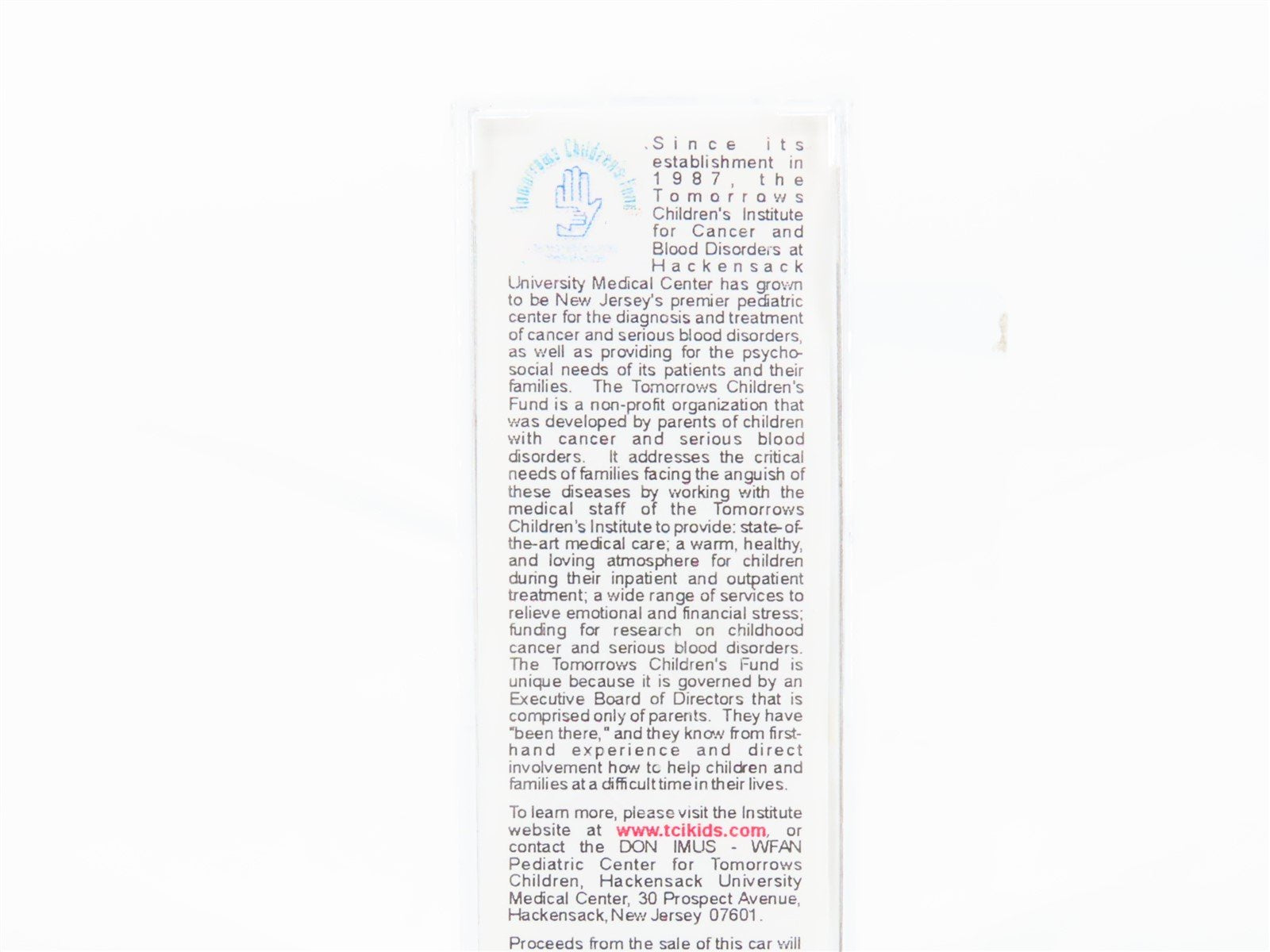 N Micro-Trains MTL ESM Special Run 9801 NYC Tomorrow's Children Boxcar 47095