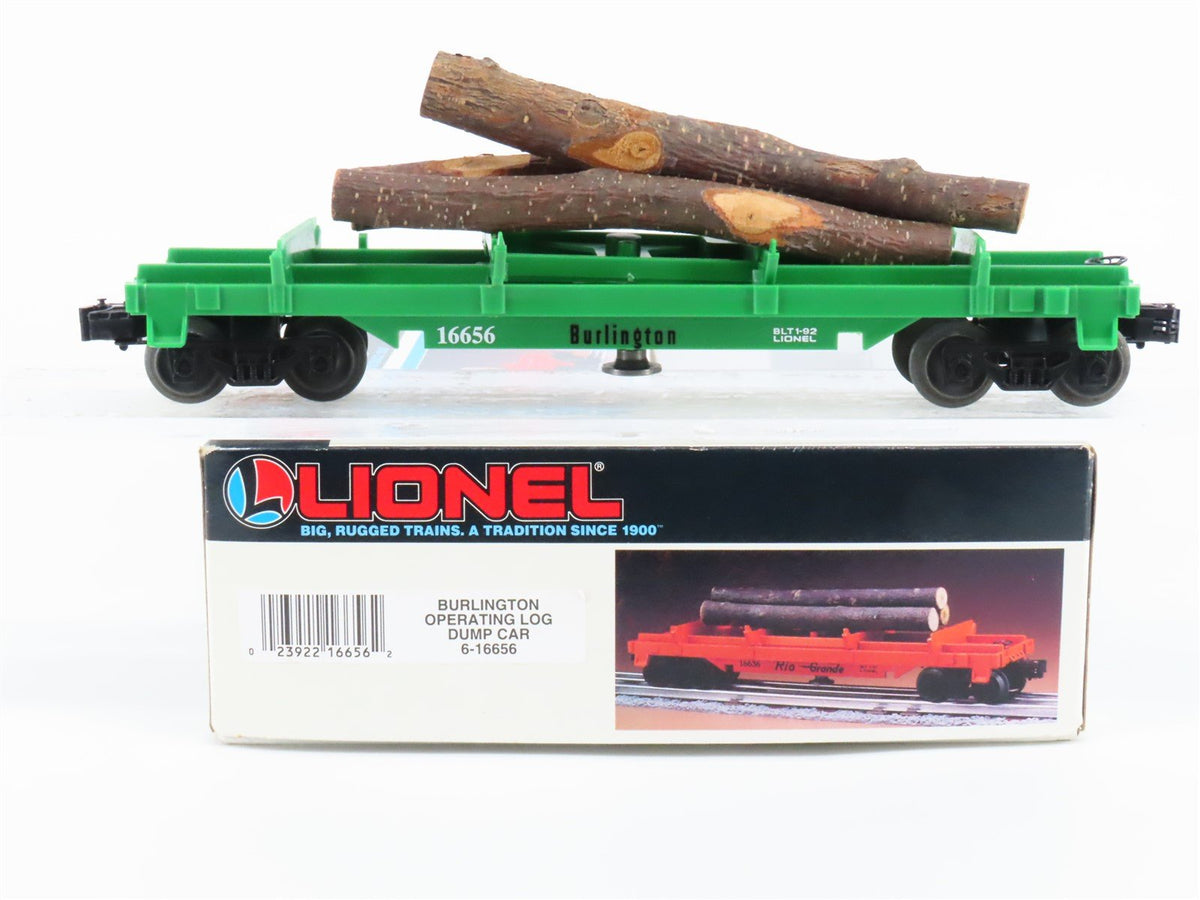 O Gauge 3-Rail Lionel 6-16656 BN Operating Log Dump Car #16656 w/Logs