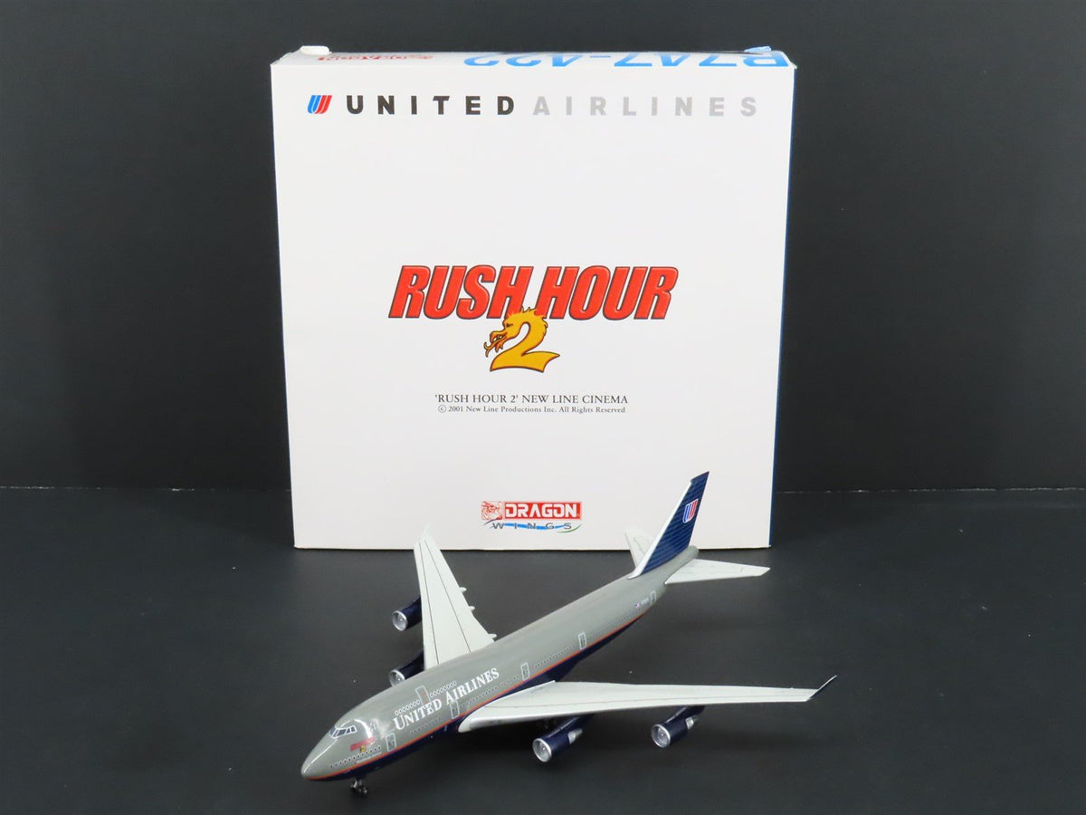 1:400 Dragon Wings 55429 Die-Cast United Airlines Rush Hour 2 B747-422 Airliner