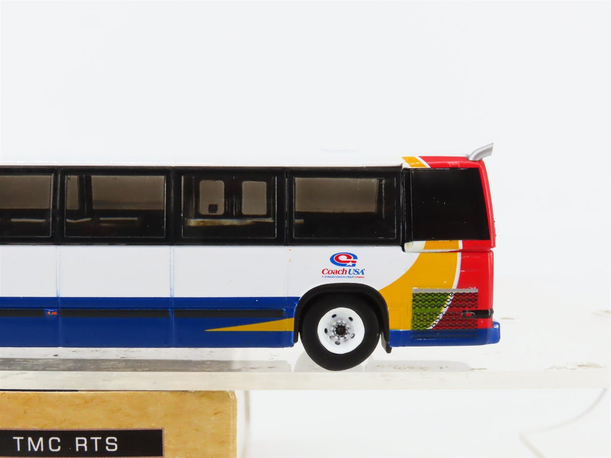 1:87 Iconic Replicas 87-0318 Coach USA &quot;Red &amp; Tan&quot; 1999 TMC RTS Transit Bus