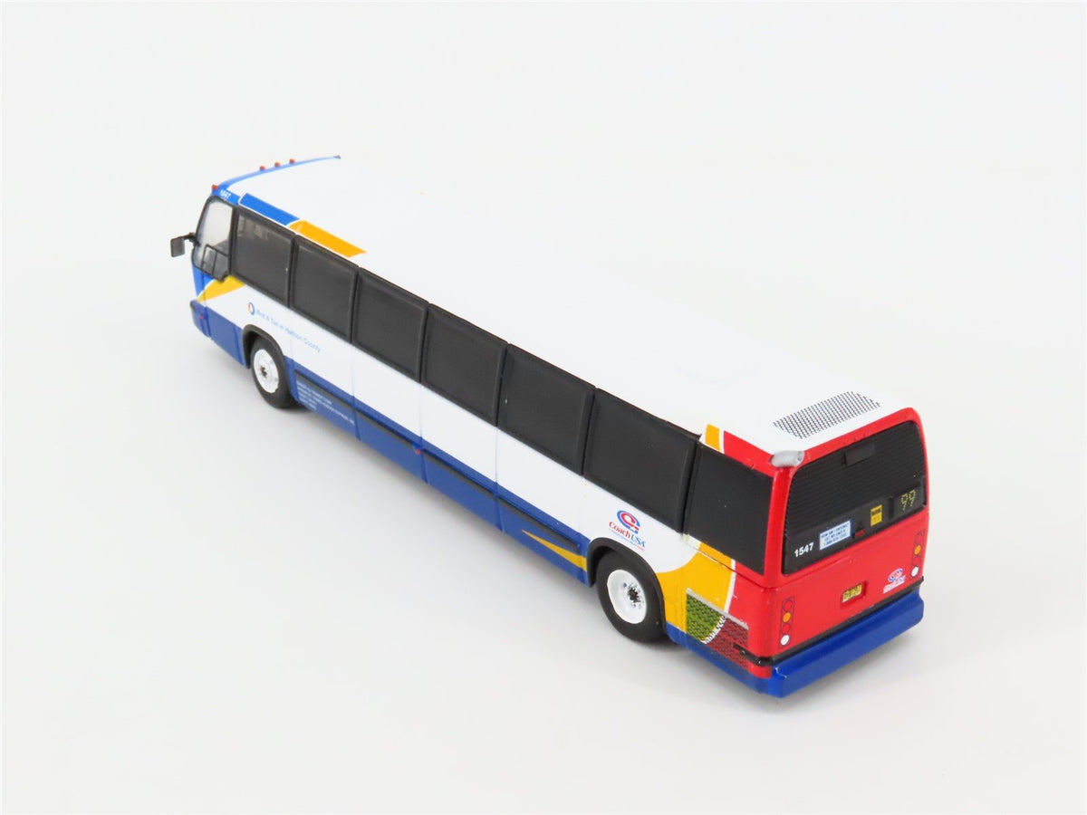 1:87 Iconic Replicas 87-0318 Coach USA &quot;Red &amp; Tan&quot; 1999 TMC RTS Transit Bus