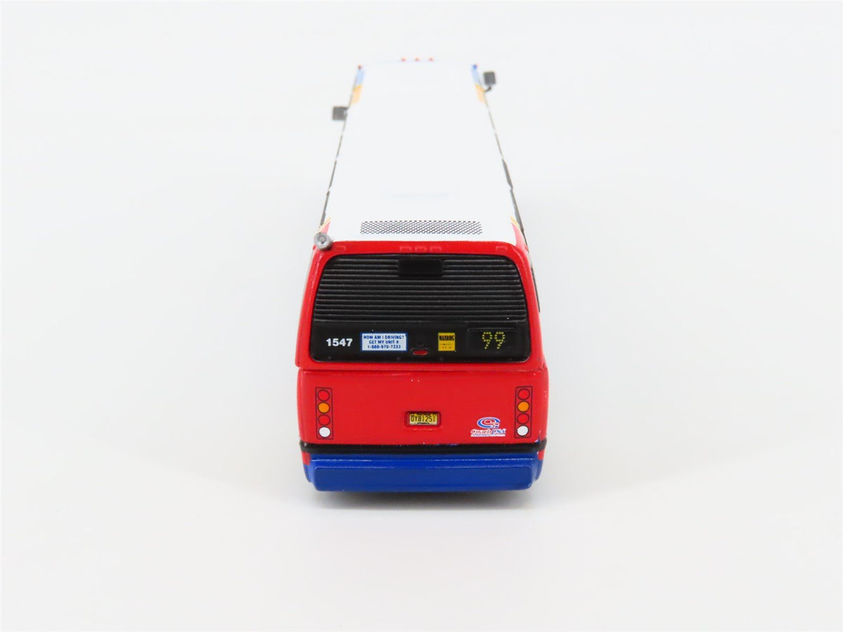 1:87 Iconic Replicas 87-0318 Coach USA &quot;Red &amp; Tan&quot; 1999 TMC RTS Transit Bus
