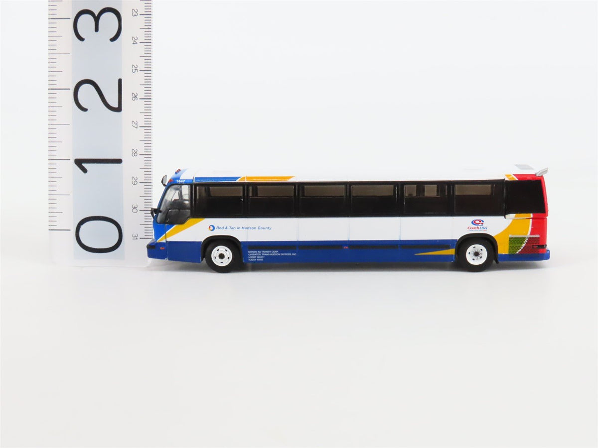 1:87 Iconic Replicas 87-0318 Coach USA &quot;Red &amp; Tan&quot; 1999 TMC RTS Transit Bus