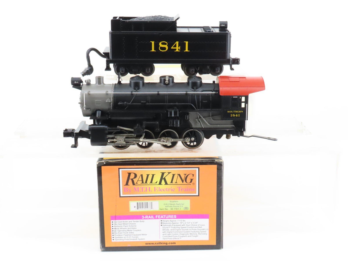 O Gauge 3-Rail MTH 30-1181-1 Southern 0-8-0 Steam Locomotive #1841 w/ Sound