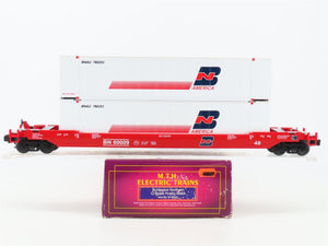 O Gauge 3-Rail MTH 20-9502L BN Railway Husky Stack #60009 w/Containers