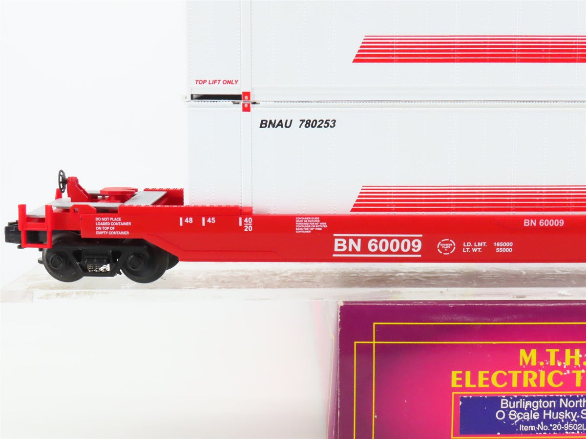 O Gauge 3-Rail MTH 20-9502L BN Railway Husky Stack #60009 w/Containers
