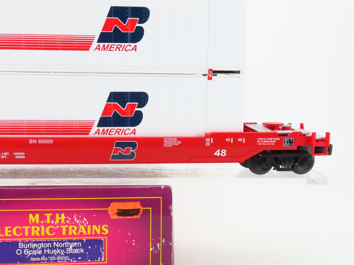 O Gauge 3-Rail MTH 20-9502L BN Railway Husky Stack #60009 w/Containers