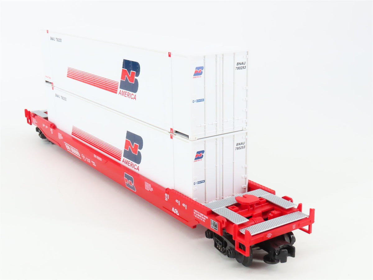O Gauge 3-Rail MTH 20-9502L BN Railway Husky Stack #60009 w/Containers