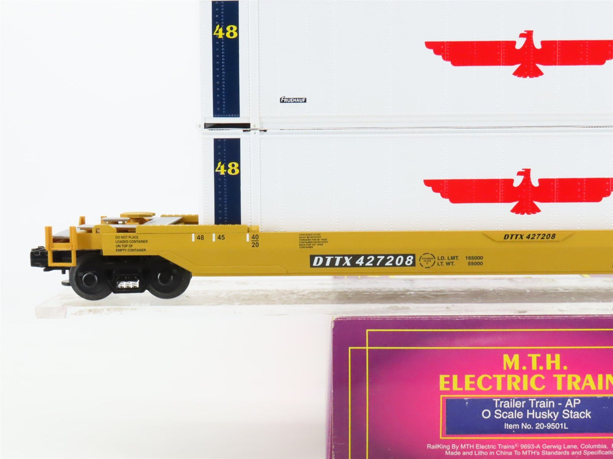 O Gauge 3-Rail MTH 20-9501L DTTX TTX Husky Stack Car #427208 w/ APL Containers
