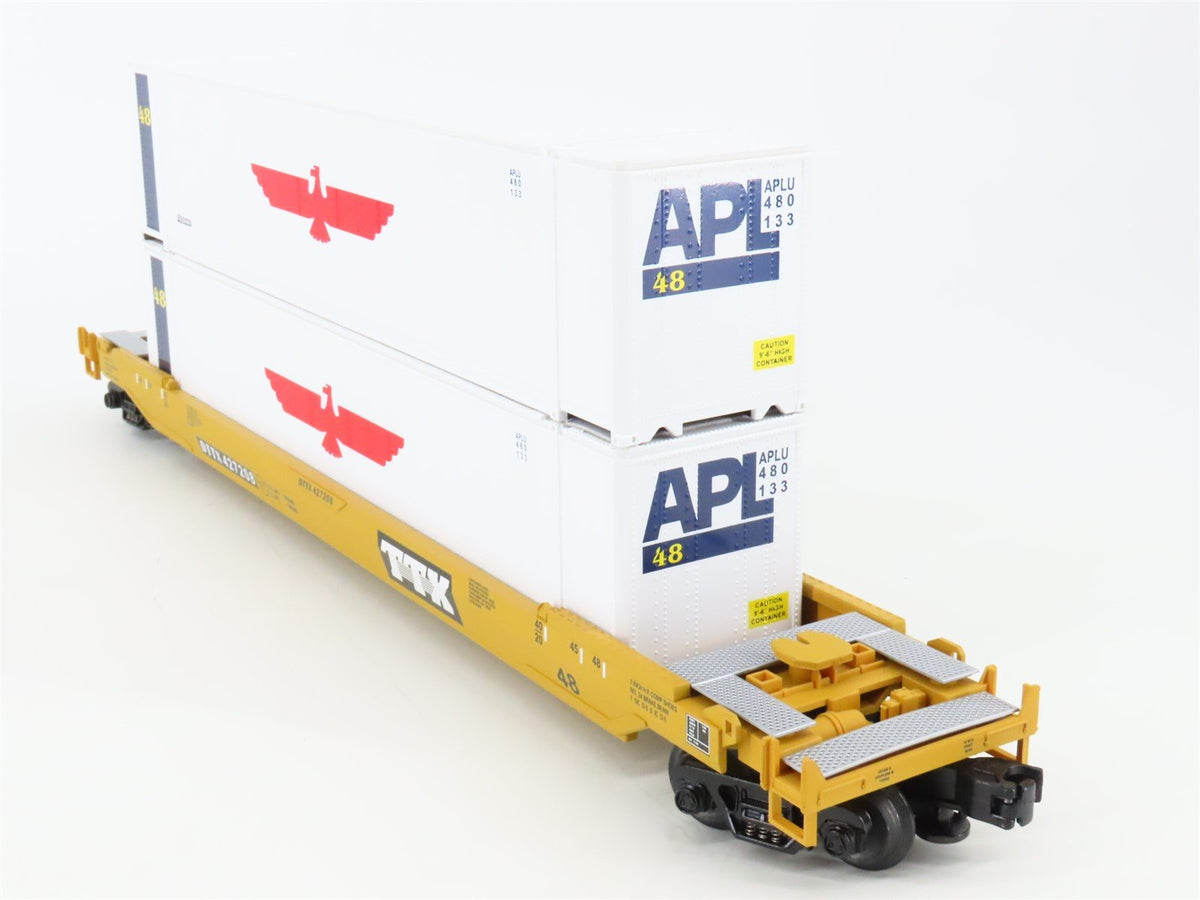 O Gauge 3-Rail MTH 20-9501L DTTX TTX Husky Stack Car #427208 w/ APL Containers