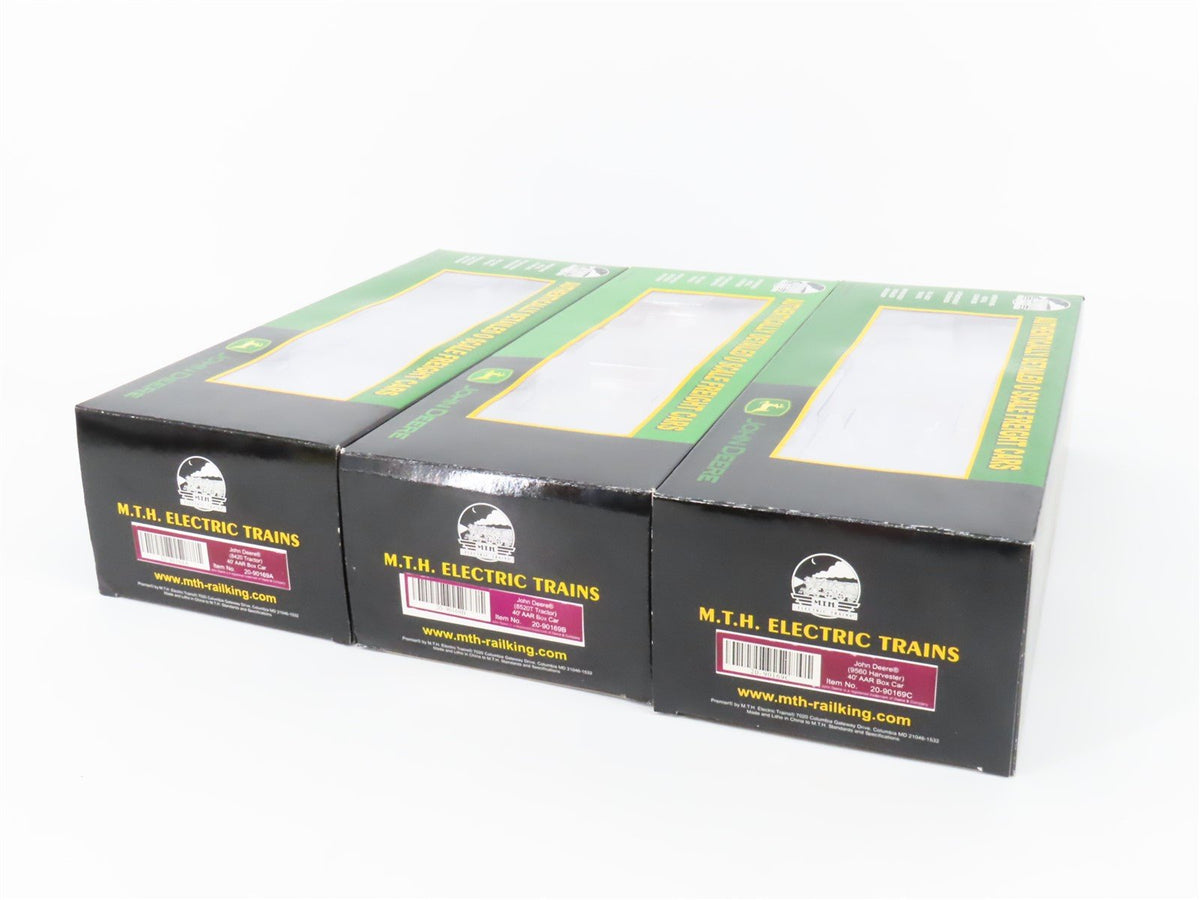 O Gauge 3-Rail MTH 20-90169 John Deere 40&#39; AAR Box Car Set of 3