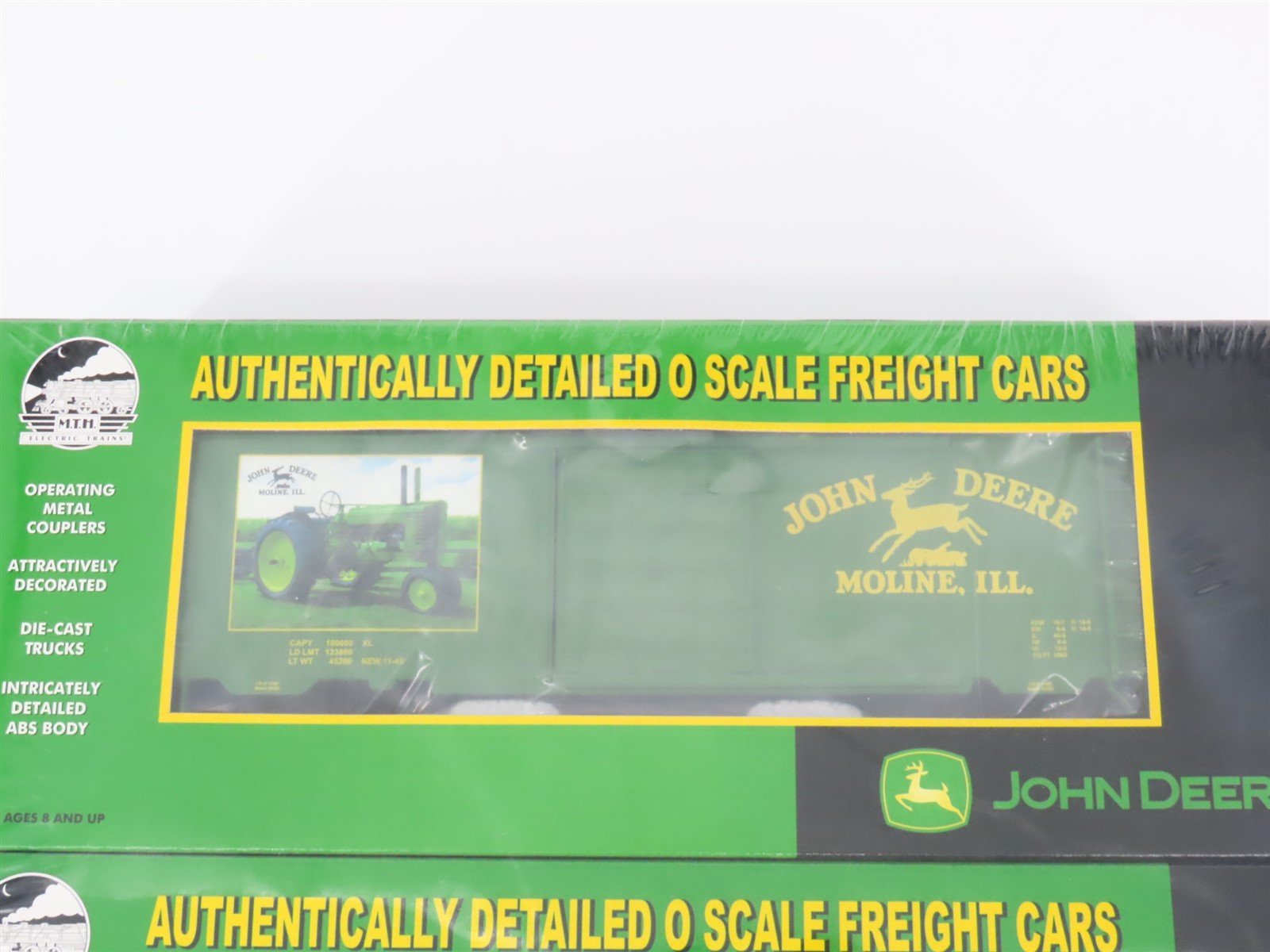 O Gauge 3-Rail MTH 20-90130 John Deere 40' Boxcar Set of 3 SEALED