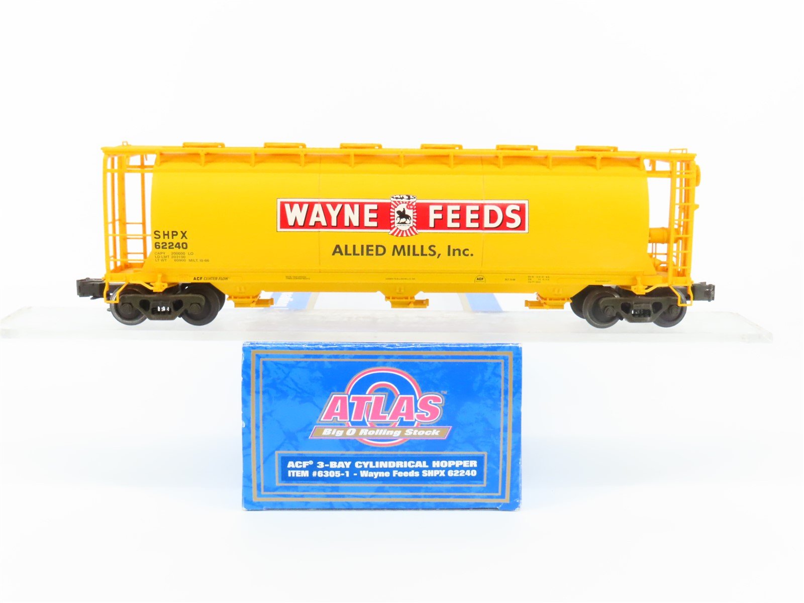 O Gauge 3-Rail Atlas 6305-1 SHPX Wayne Feeds 3 Bay Cylindrical Hopper #62240