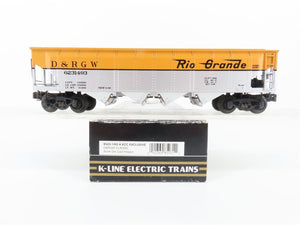 O Gauge 3-Rail K-Line K623-1493 Die-Cast D&RGW Rio Grande 4 Bay Hopper 6231493