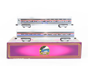 O Gauge 3-Rail MTH MT-6508 Amtrak 70' Aluminum Sleeper/Diner Passenger 2-Car Set