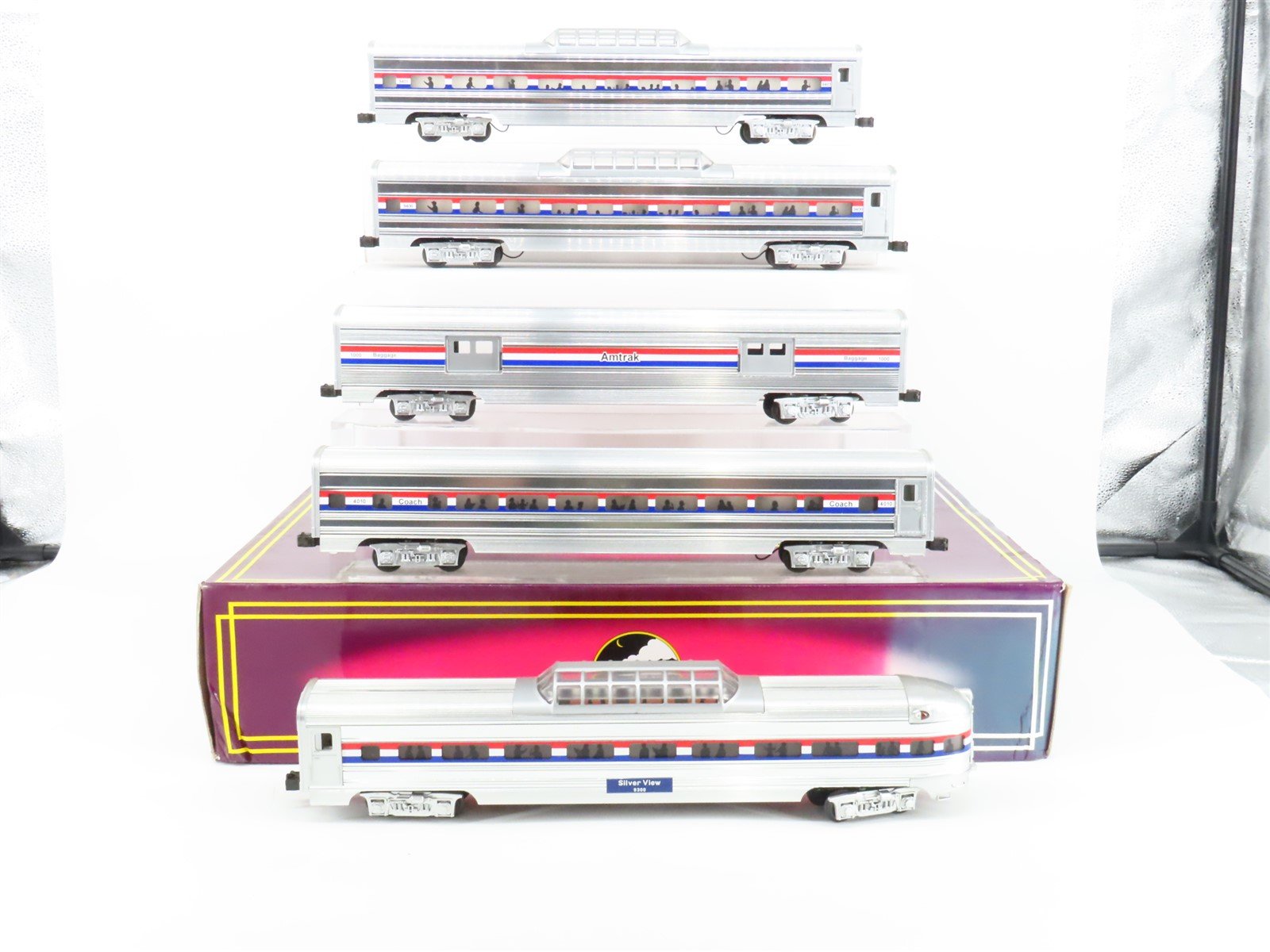 O Gauge 3-Rail MTH MT-6508 Amtrak Aluminum Passenger 5-Car Set