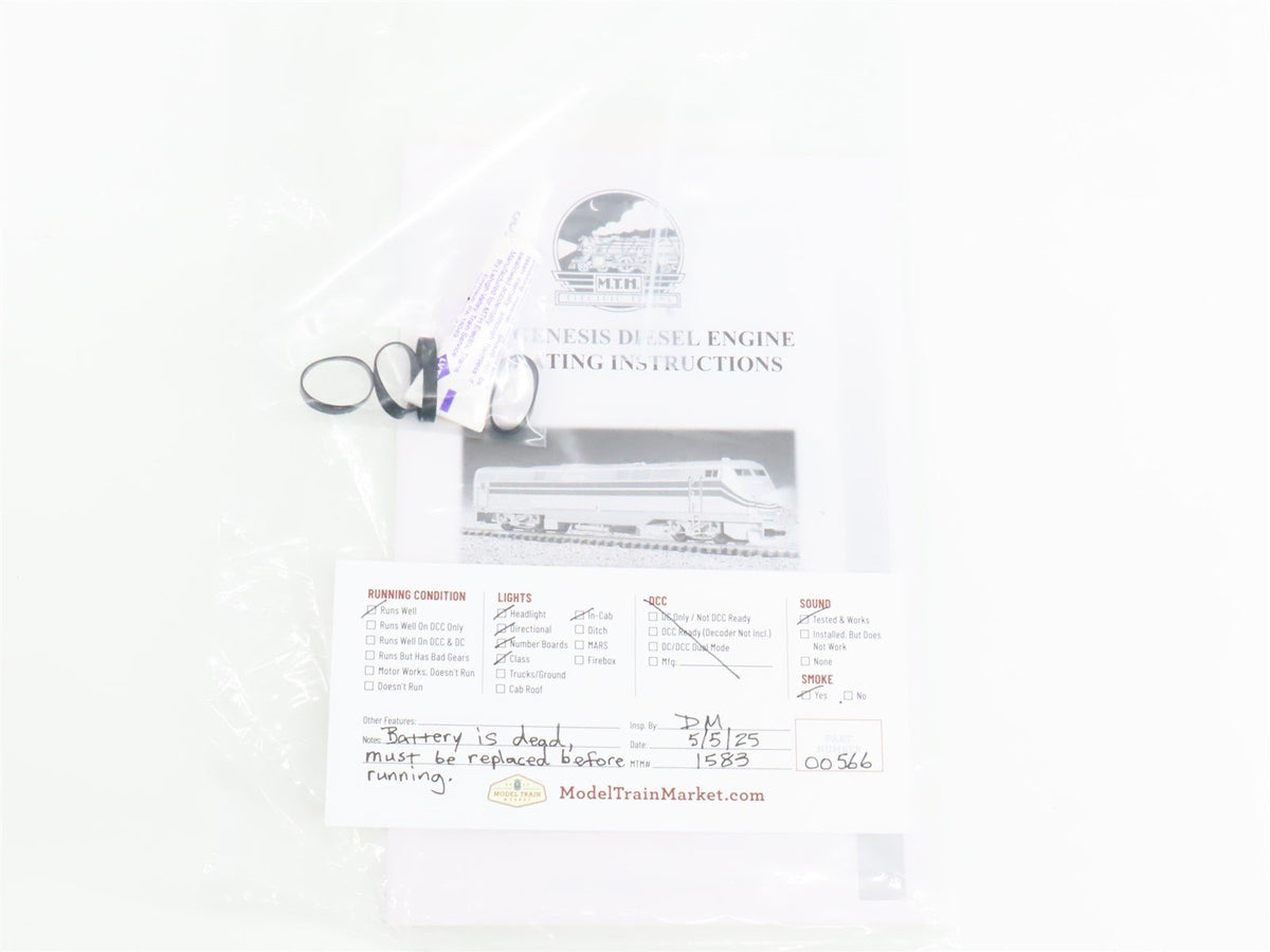 O Gauge 3-Rail MTH 20-2189-1 AMTK Amtrak Ph III GE P42 Genesis Diesel #9 w/Sound