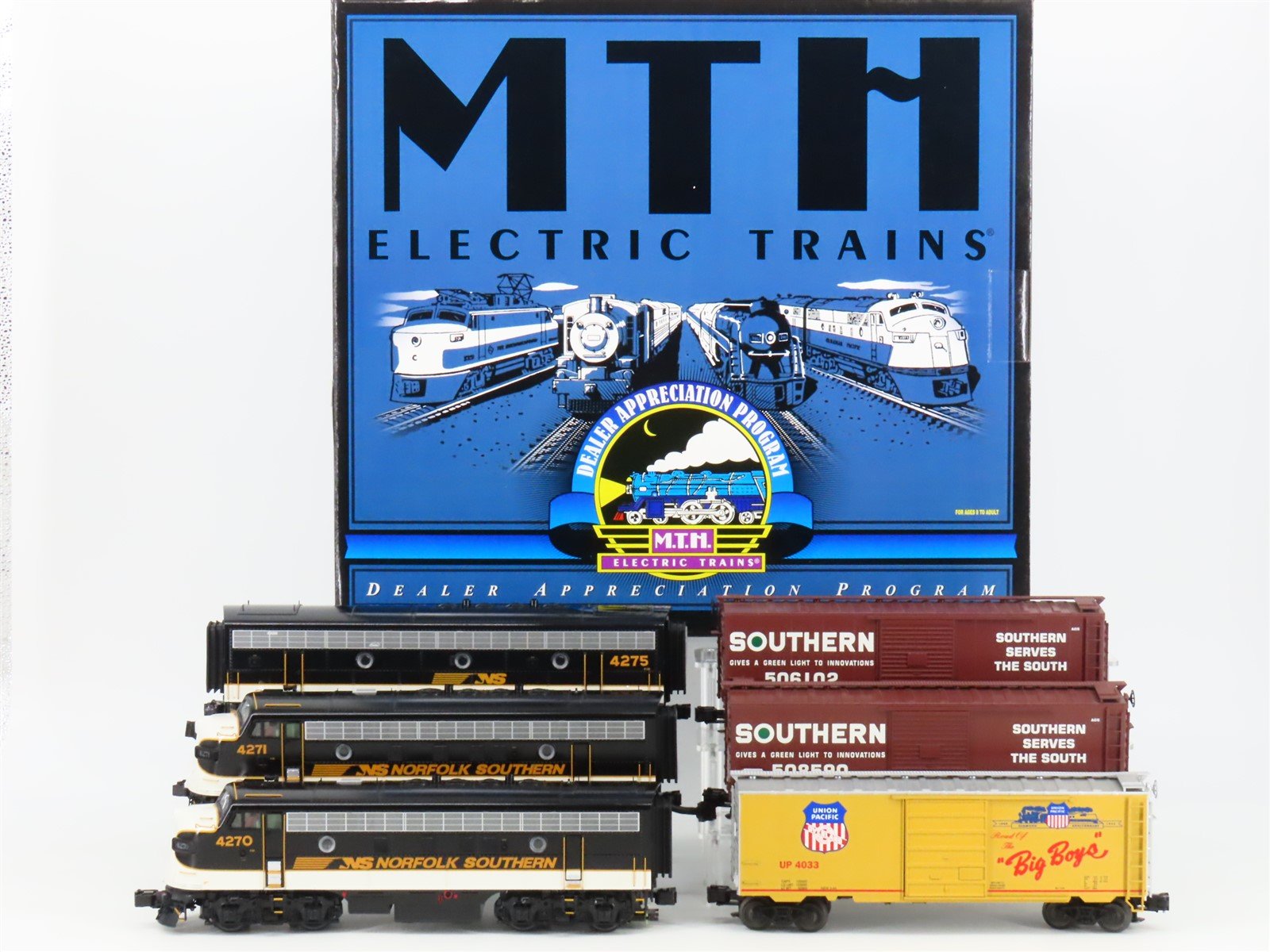 O Gauge 3-Rail MTH 20-80007B NS Norfolk Southern F7 A/B/A Diesel Loco Set