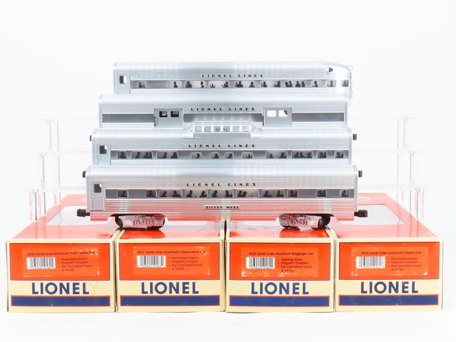 O Gauge 3-Rail Lionel 6-19165 Lionel Lines Aluminum Passenger 4-Car Set