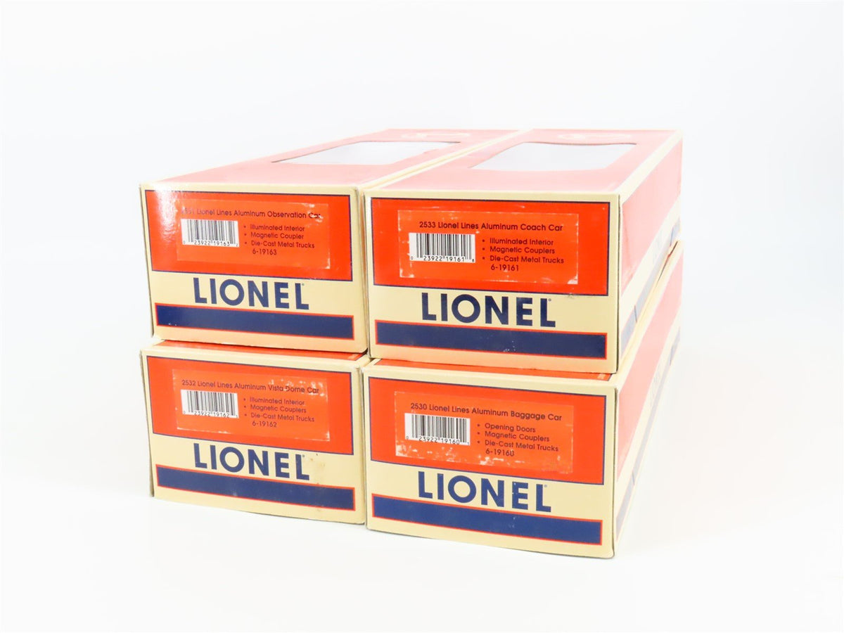 O Gauge 3-Rail Lionel 6-19165 Lionel Lines Aluminum Passenger 4-Car Set