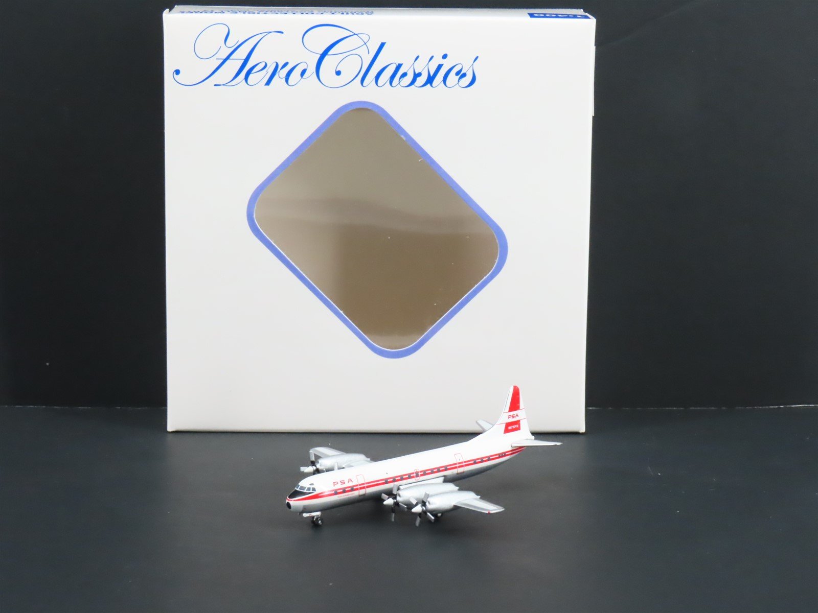 1:400 Scale Aero Classics Die-Cast PSA Pacific Southwest L-188 Airliner N175PS