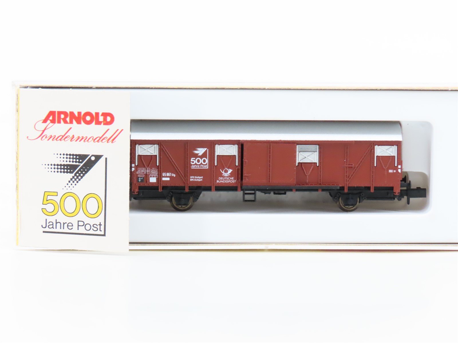 N Scale Arnold 4418 DB Deutsche Bundespost 500 Jahre Post Covered Freight Wagon