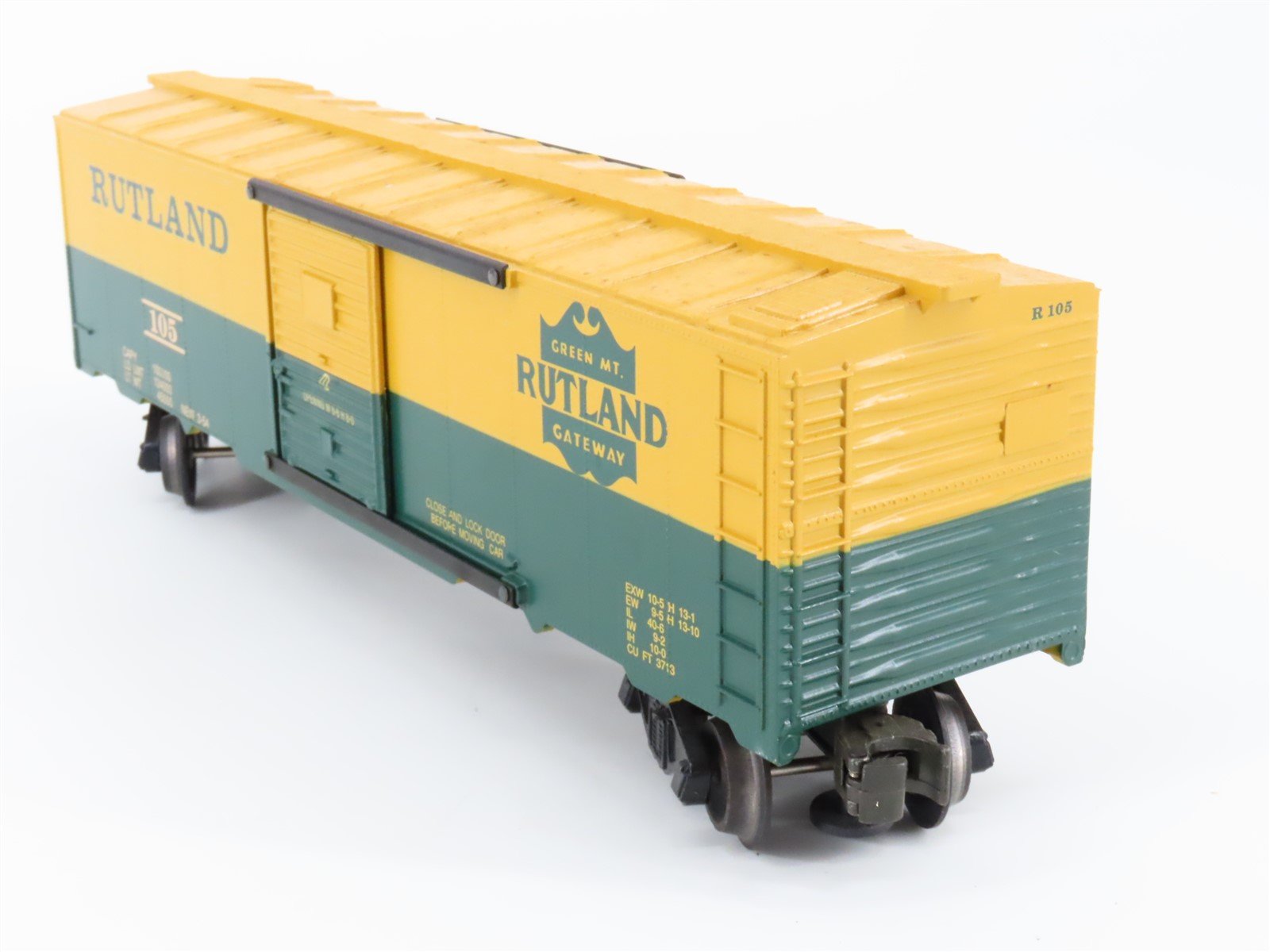 O Gauge 3-Rail Freight Williams WAL36 RUT Rutland Green Mt. Gateway Boxcar #105