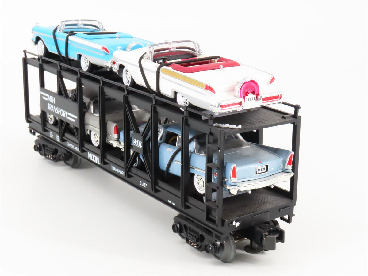 O Gauge 3-Rail MTH 30-7676 MTH Auto Carrier #1957 w/1957 Ertl Chrysler &amp; Mercury