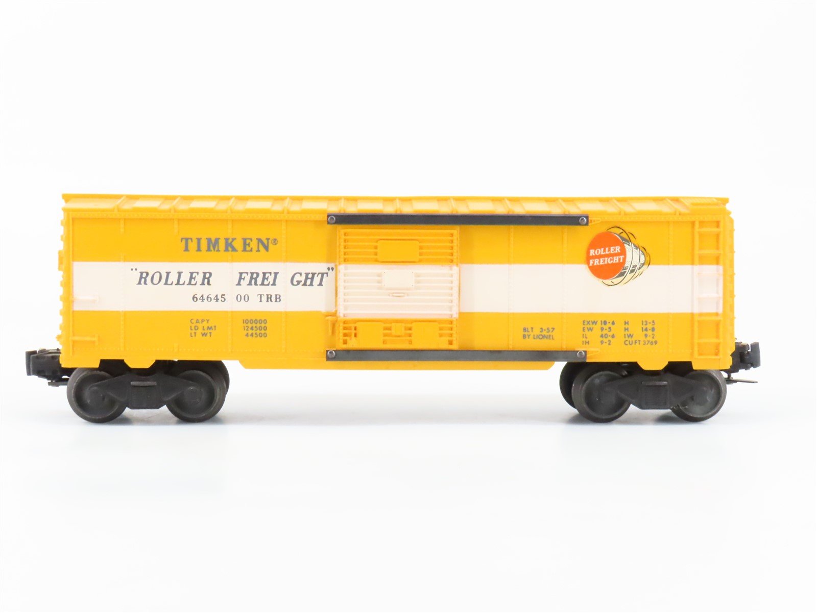 O Gauge 3-Rail Lionel 6464-500 Timken "Roller Freight" Boxcar #6464500