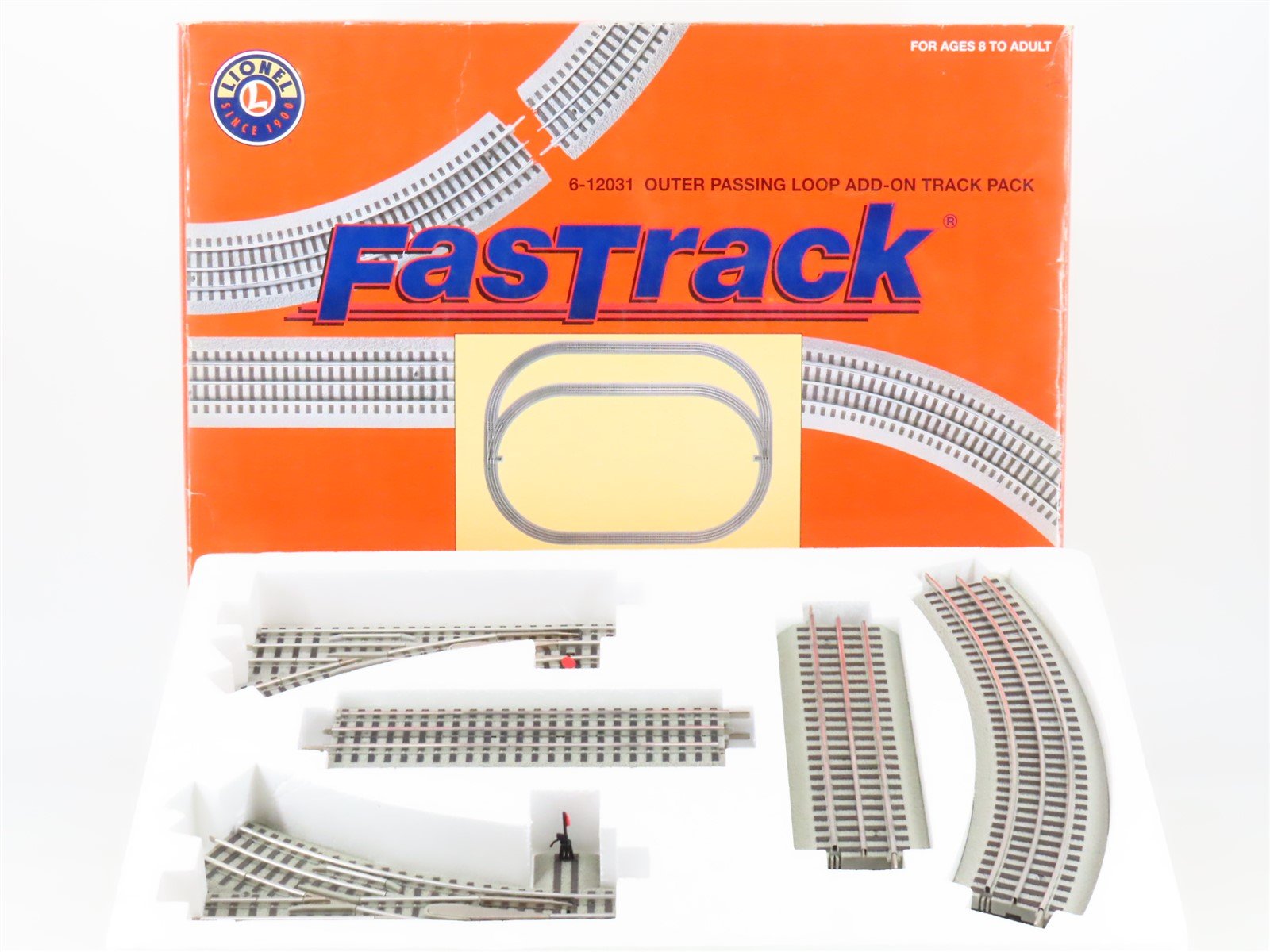 O Gauge 3-Rail Lionel FasTrack 6-12031 Outer Passing Loop Add-On Track Pack